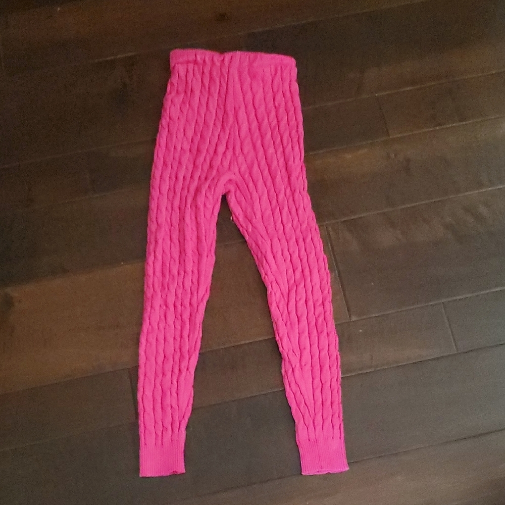 Pink Cable Knit Women's Pants